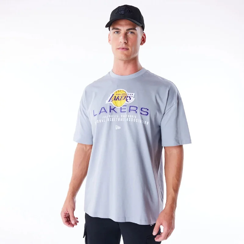 Weekend Offers That Tempt LA Lakers NBA Tech Grey Oversized T-Shirt