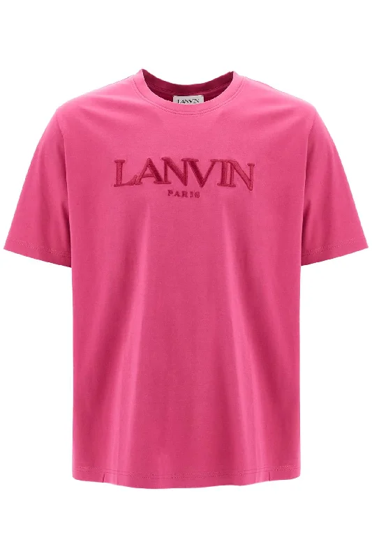 Weekend Specials to Snag Lanvin Men's T-Shirt With Embroide Logo Design