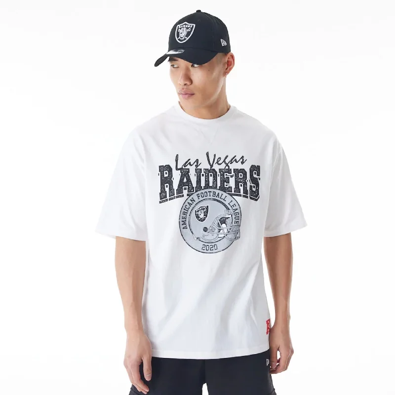 Value Pack Las Vegas Raiders NFL Helmet Graphic White Oversized T-Shirt