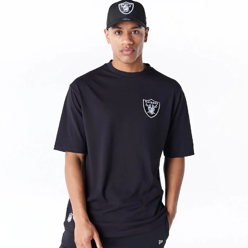 Celebrate the Weekend with Discounts Las Vegas Raiders NFL League Essential Black Oversized T-Shirt