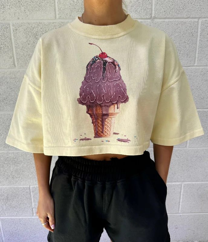 Buy Now Lemon Ice Cream Cropped Heavyweight T-shirt.