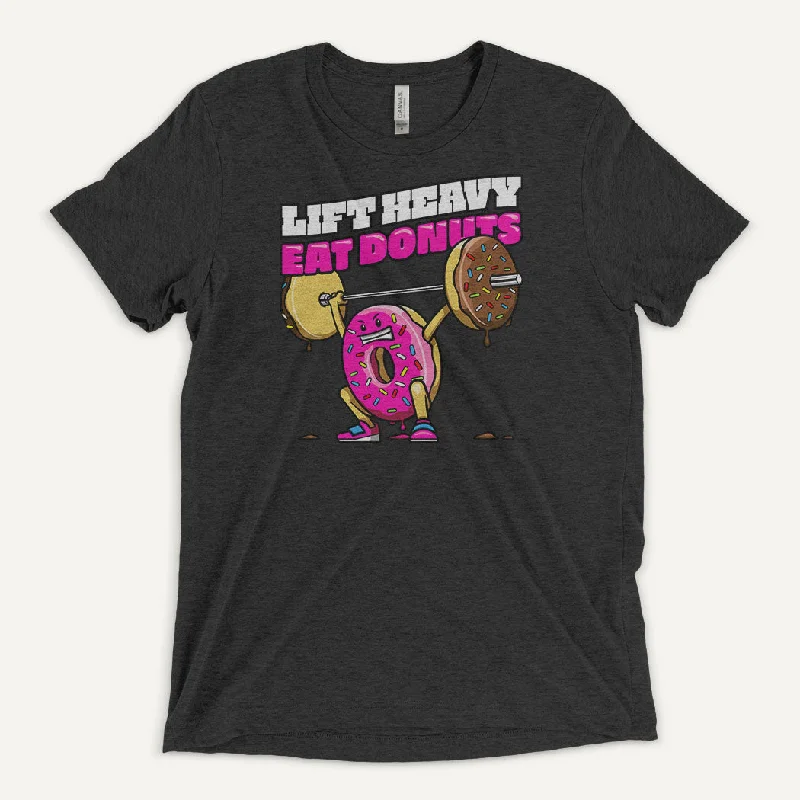 Major Savings Lift Heavy Eat Donuts Men’s Triblend T-Shirt