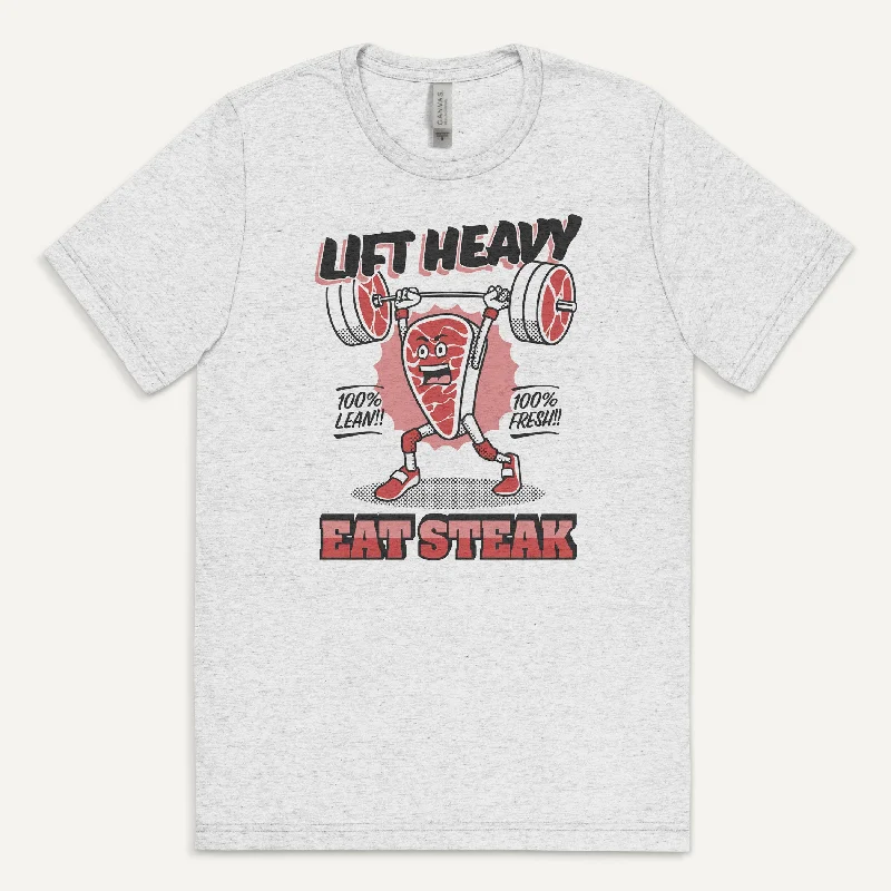 Great Deals Lift Heavy Eat Steak Men’s Triblend T-Shirt