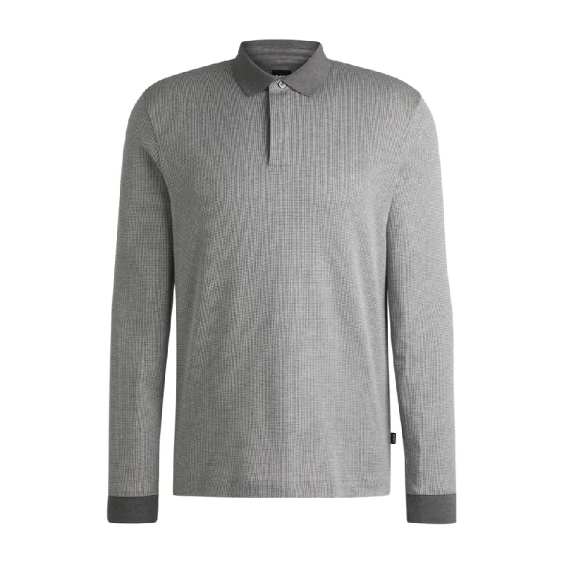 Blowout Deals Long-sleeved polo shirt in cotton with concealed placket