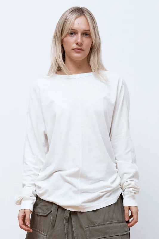 Savings Bonanza Hemp Cross Oversized L/S T-Shirt White