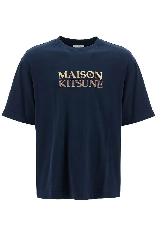 Weekend Deals That Sparkle Maison Kitsune Men's Oversized T-Shirt With Gradient Logo