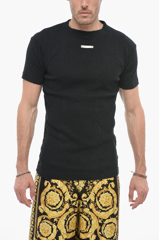 Weekend Shopping Made Better Maison Margiela MM1 Ribbed Cotton T-shirt with Application