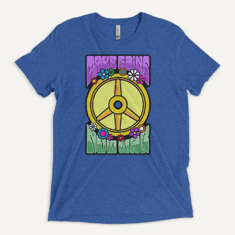 Weekend Savings Fiesta Make Gains Not War Men’s Triblend T-Shirt