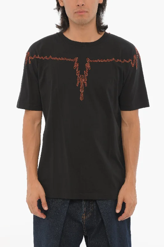 Huge Discounts Marcelo Burlon Cotton Crew-neck T-shirt with Contrast Print