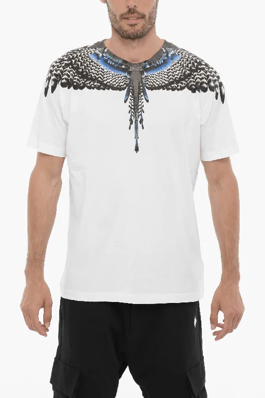 Instant Discount Marcelo Burlon Crew-Neck GRIZZLY WINGS T-shirt with Print