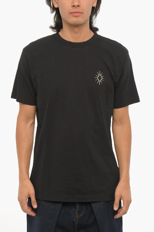 Weekend Discounts to Indulge In Marcelo Burlon Solid Color ECLIPSE CROSS Crew-neck T-Shirt