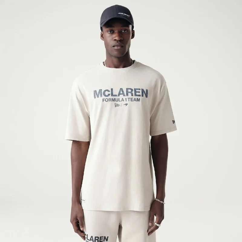 Steal Deal McLaren Racing Washed Pack Cream Oversized T-Shirt