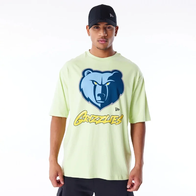 Inventory Reduction Memphis Grizzlies NBA Wordmark Pastel Green Oversized T-Shirt