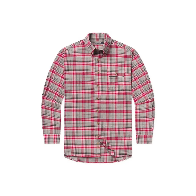 Last Chance Men's Dewitt Plaid Flannel Shirt In Red/grey
