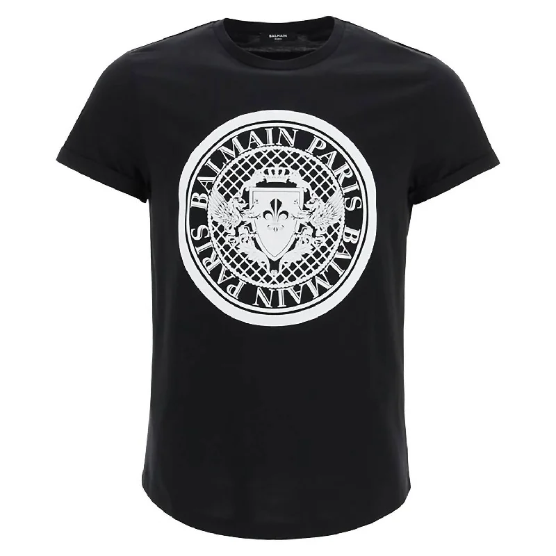 Weekend Discounts to Relish Men's Logo T-Shirt With Flock Medallion Logo Vh1Ef010B030 In Black