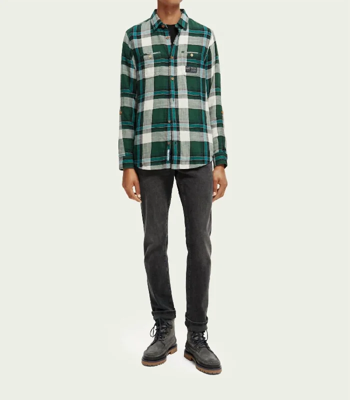 Weekend Discounts to Snag Men's Regular-Fit Checked Cotton Shirt In Multi