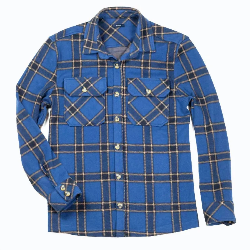 Low Prices Men's Vienna Jersey Shirt In Blue Plaid