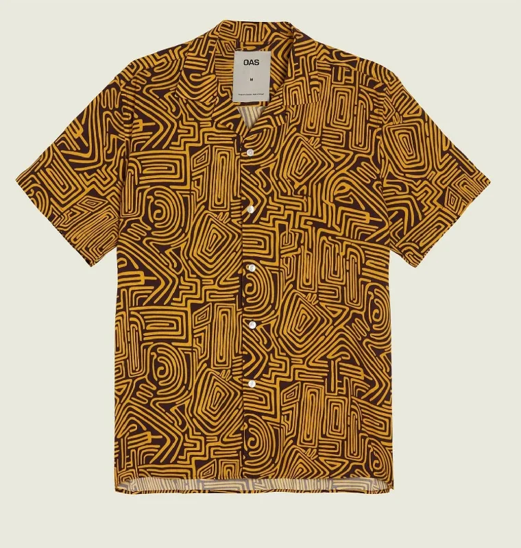 Steal Deal Men's Viscose Shirt In Gold