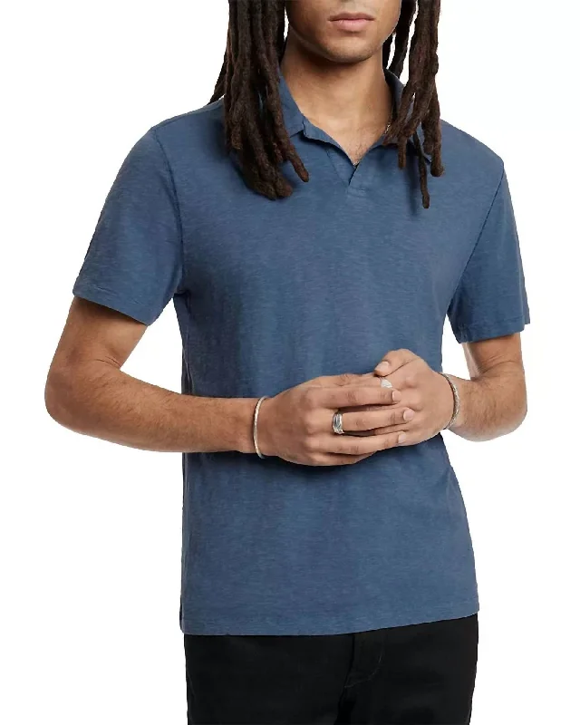 Exclusive Offer Men's Zion Open Placket Short Sleeve Polo Shirt In Dutch Blue