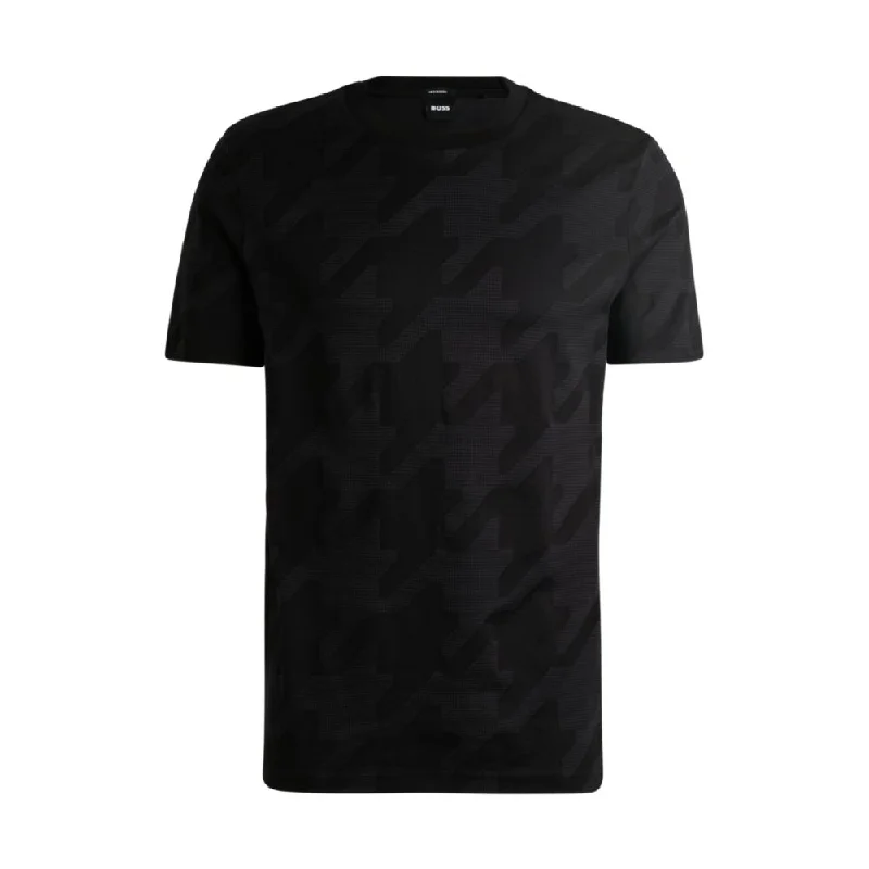 Major Savings Mercerized-cotton T-shirt with houndstooth jacquard