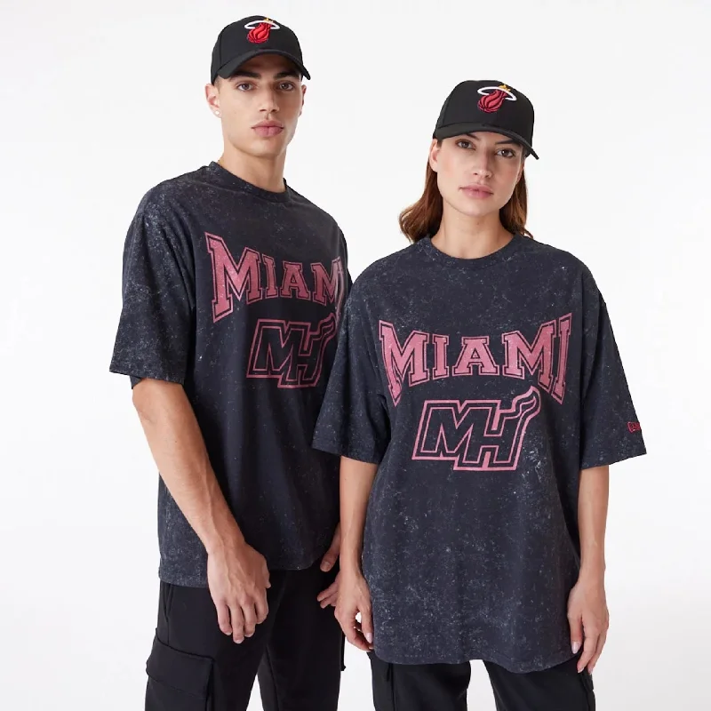 Can't Beat Miami Heat NBA Washed Black Oversized T-Shirt