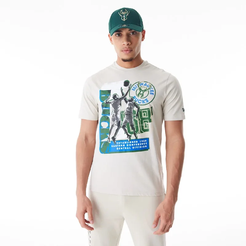 Big Deal Milwaukee Bucks NBA Player Graphic Cream T-Shirt