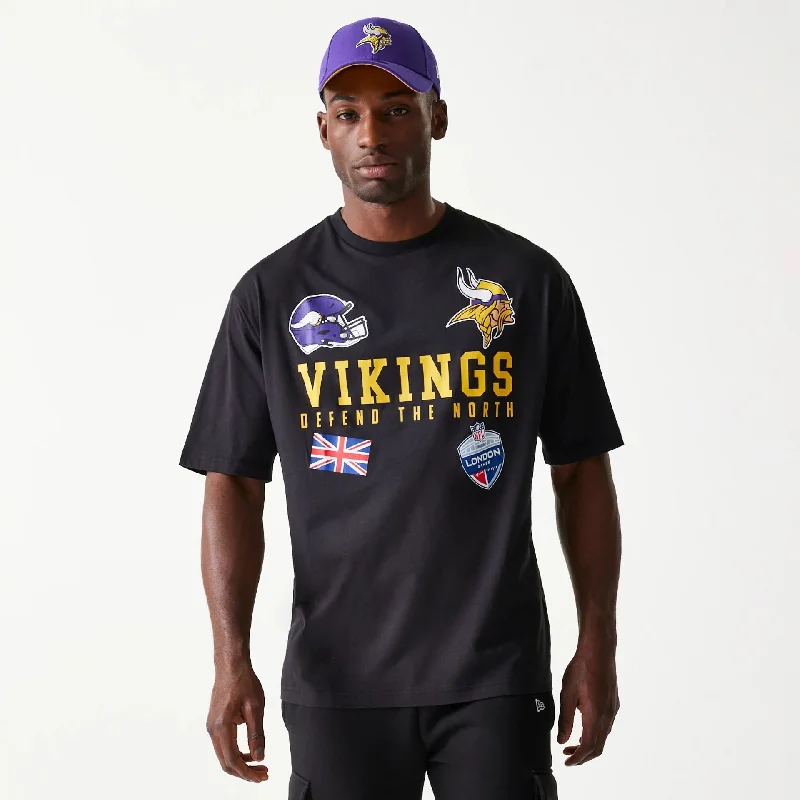 Weekend Deals That Spark Minnesota Vikings NFL Games Collegiate Black Oversized T-Shirt