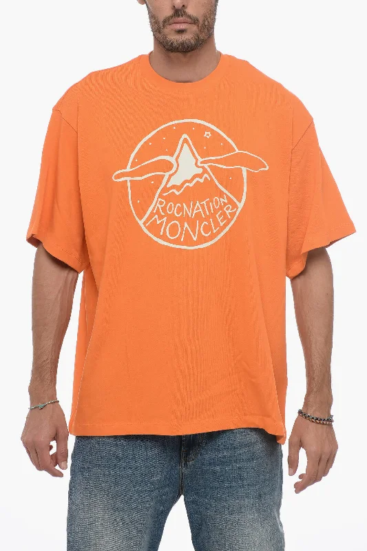 Savings Galore Moncler GRENOBLE Crew Neck ROCNATION Cotton T-Shirt