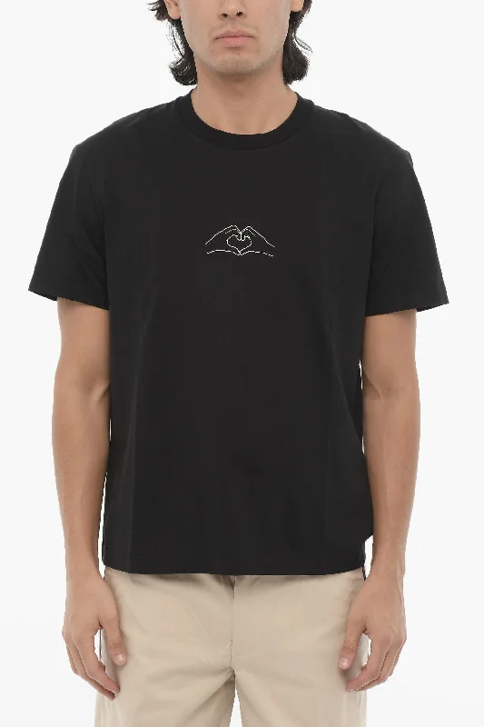 Deal Dash Neil Barrett Cotton Crew-neck T-shirt with Print