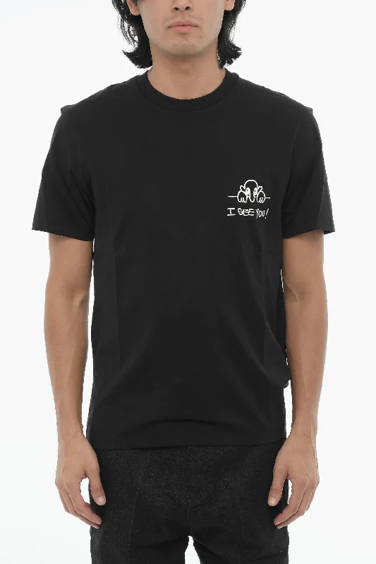 Weekend Bargains to Snag Neil Barrett Cotton Slim Fit I SEE YOU Crew-Neck T-shirt
