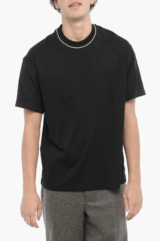 Unmissable Offer Neil Barrett Easy Fit Crew-neck T-Shirt with Contrasting Detail