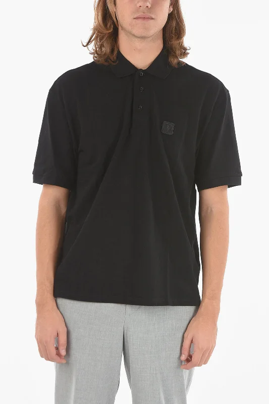 Last Chance Neil Barrett Loose Fit MUSIC BOLT Polo with Embroidered Logo