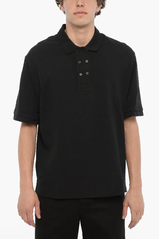 Sneak Peek Sale Neil Barrett Piquet Cotton Loose Fit Polo Shirt