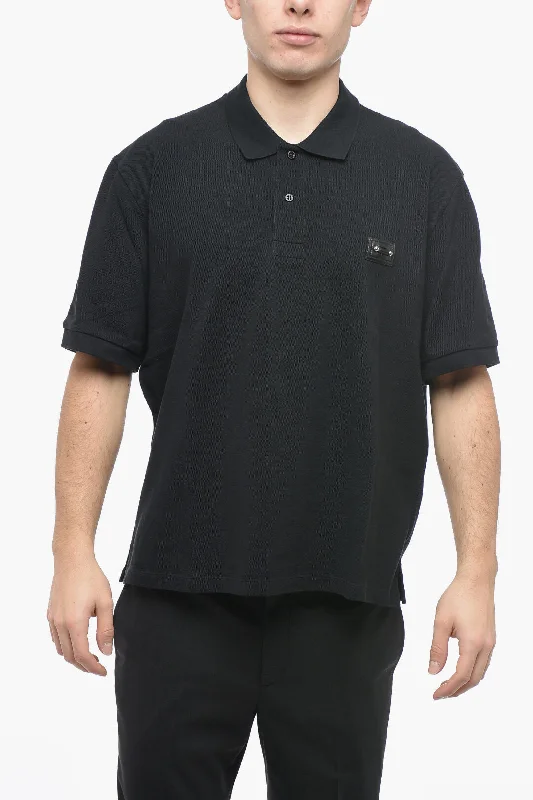 Act Fast Neil Barrett Piquet Cotton PIERCED NIPPLE Loose Fit Polo