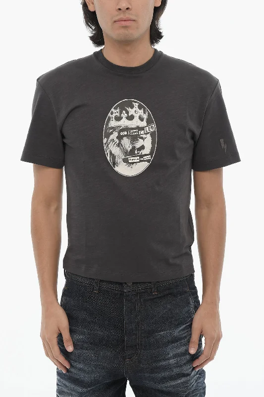 Final Offer Neil Barrett Printed ROCK BAND ZODIAC LEON Crew-neck T-Shirt