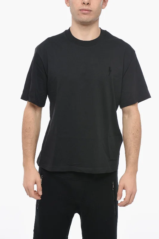 Year-End Sale Neil Barrett Slim Fit Crew-Neck BOLT T-shirt with Embroidery