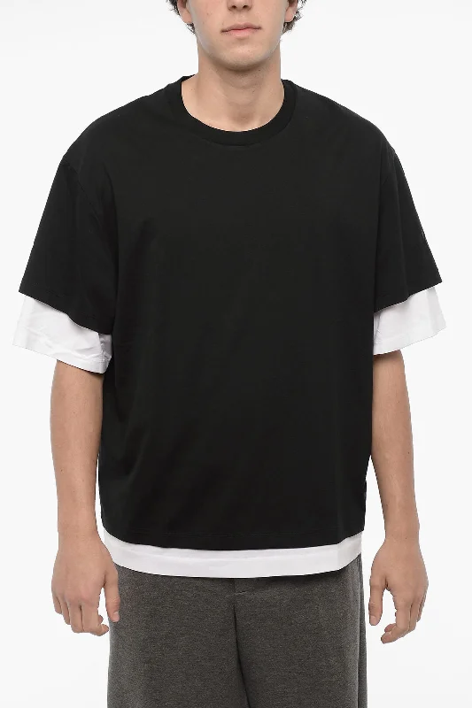 Extra Savings Neil Barrett Slim Fit Crew-neck T-shirt with Contrat Egdes