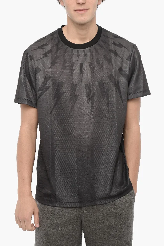 Midnight Sale Neil Barrett Slim Fit Crew-neck T-shirt with Thunderbolt Print
