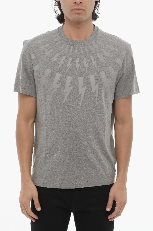 Weekend Savings Sensation Neil Barrett Slim Fit FAIRISLE THUNDERBOLT T-Shirt