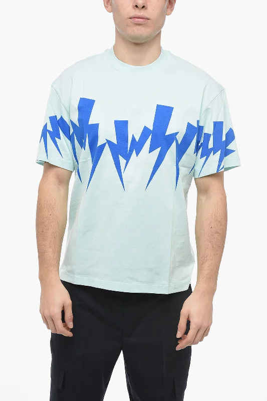Extra Savings Neil Barrett Slim Fit JUMBLED BOLT Crew-neck T-Shirt