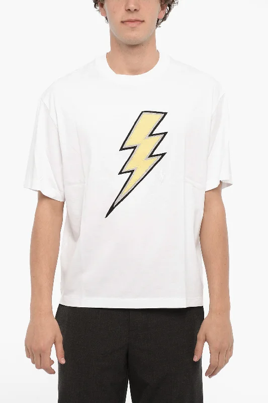 Final Clearance Neil Barrett Slim Fit RAINBOLT Crew-neck T-Shirt