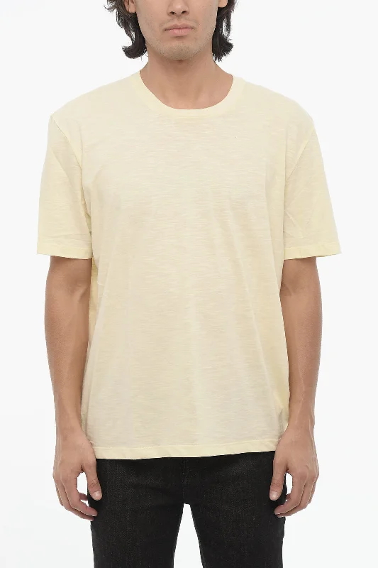 Buy Today Neil Barrett Solid Color YOKE BACK MULTIYARN Crew-neck T-shirt