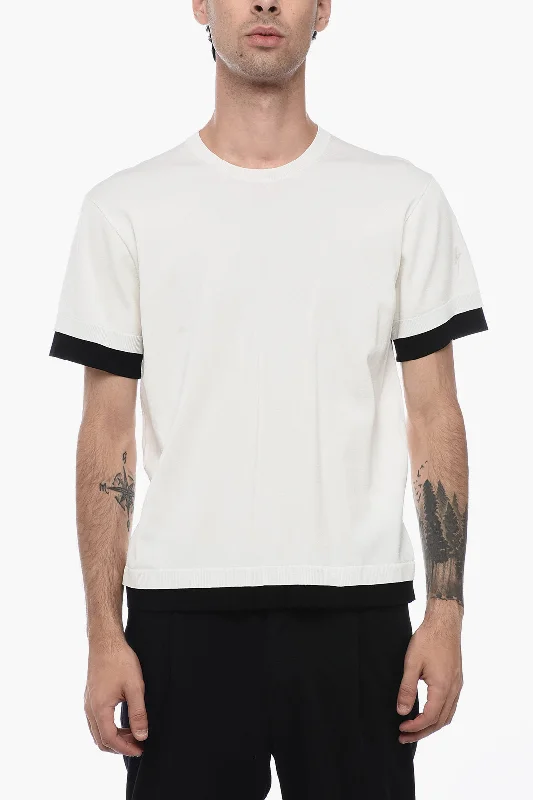 Last Chance Neil Barrett Technical Fabric Loose Fit T-Shirt with Contrasting Edges