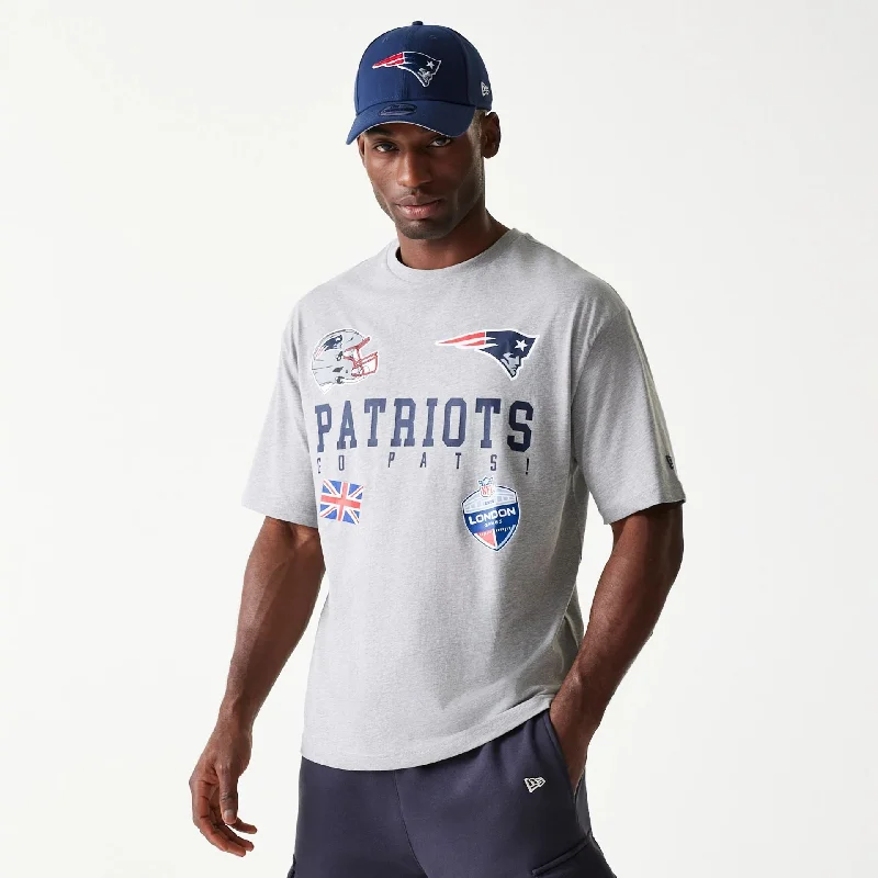 Weekend Deals That Sizzle New England Patriots NFL Games Collegiate Grey Oversized T-Shirt