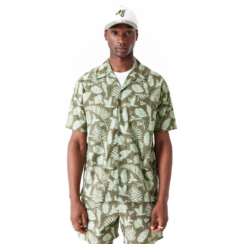 Clearance Items New Era All Over Print Green Woven Short Sleeve Shirt