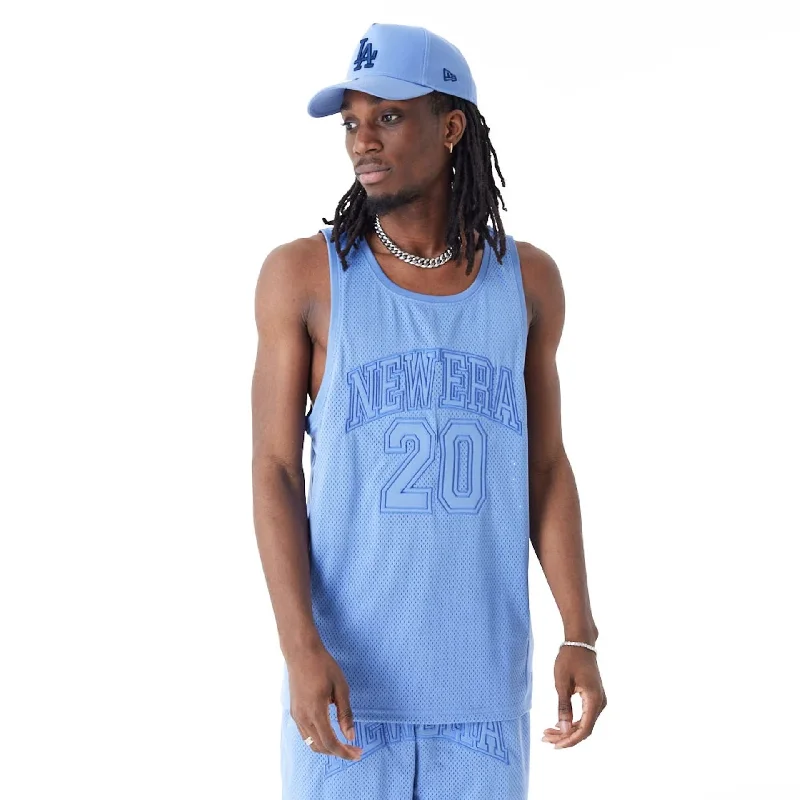 Bonus Savings New Era Arch Logo Blue Mesh Tank Top