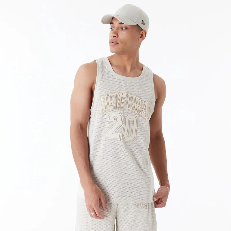 Price Fest New Era Arch Logo Stone Mesh Tank Top