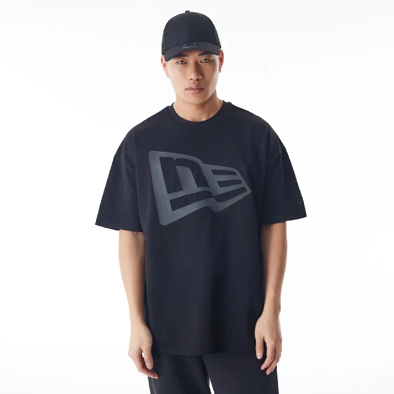 Huge Discounts New Era Flag Black Oversized T-Shirt
