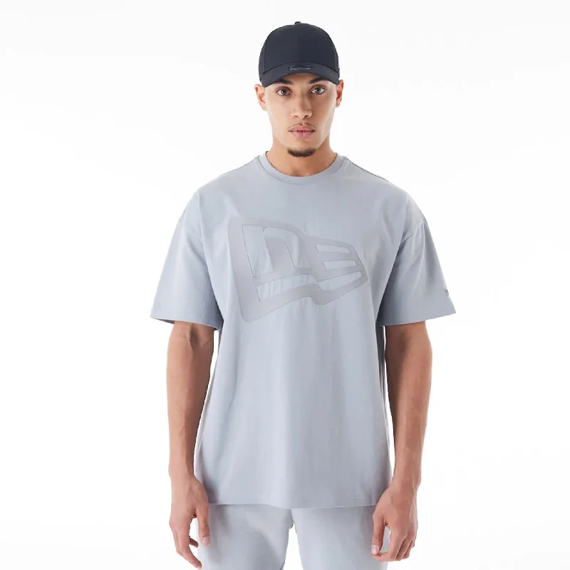 Low Prices New Era Flag Grey Oversized T-Shirt