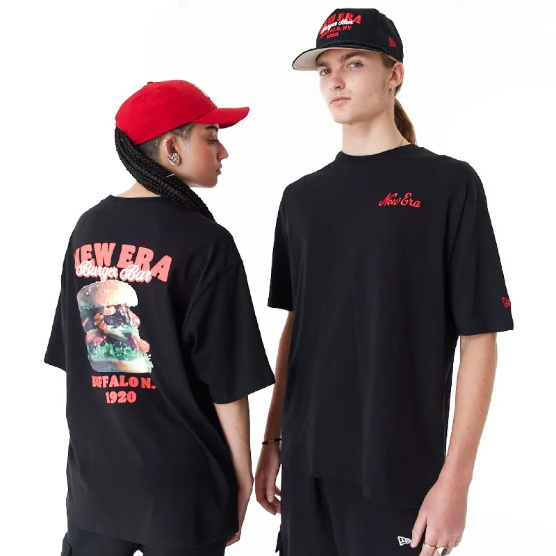 Super Savings New Era Food Graphic Black Oversized T-Shirt